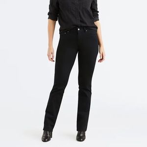 Levi’s solid black 505 straight jeans zip button fly women's size 31 mid rise